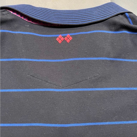 Robert Graham X size 2XL Shirt Short Sleeve All Over Stripe Print Cotton Polo - Picture 3 of 6